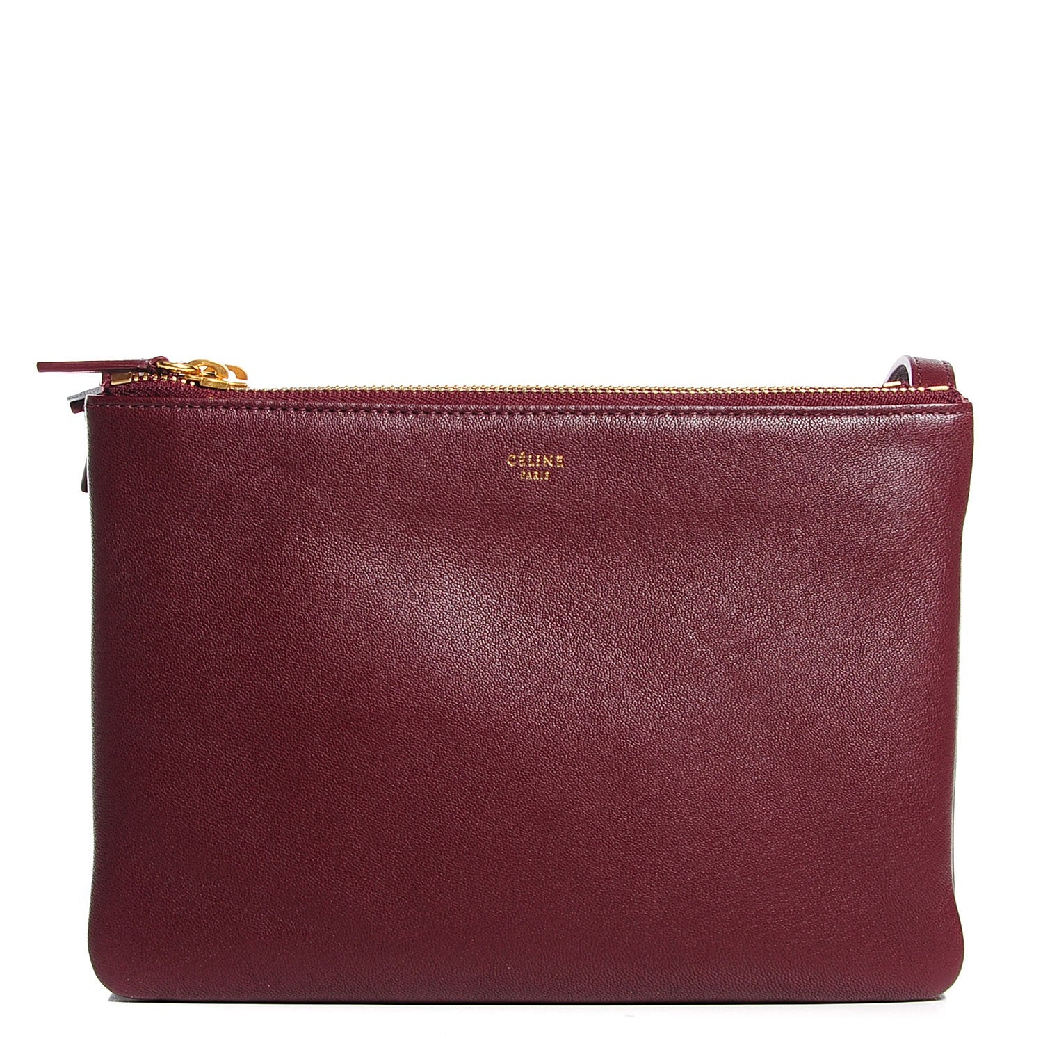 Celine Smooth Lambskin Small Trio Crossbody Bag Burgundy 1 of 8