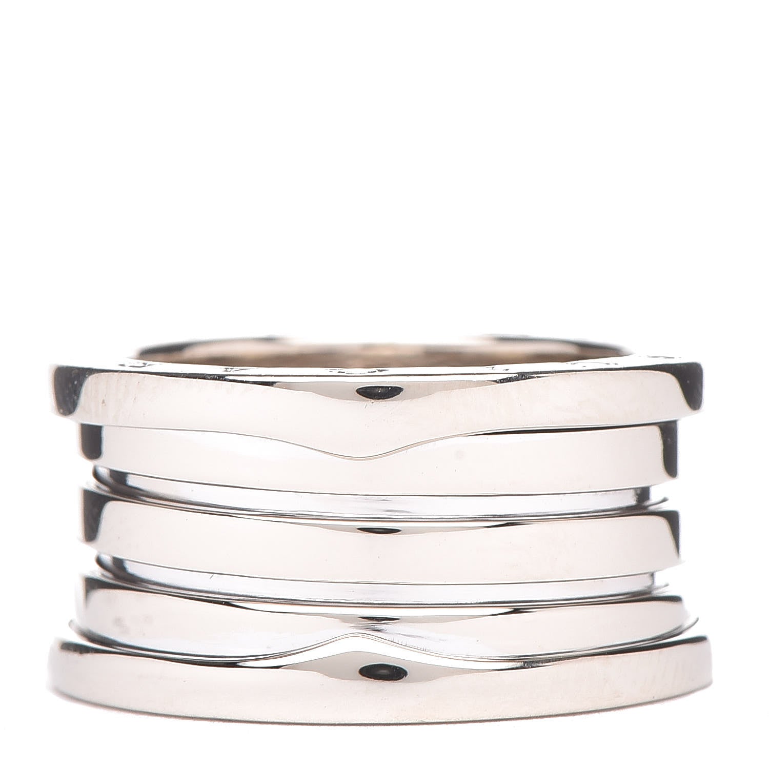 Bulgari 18K White Gold B.Zero1 3 Band Ring 53 6.25 1 of 5