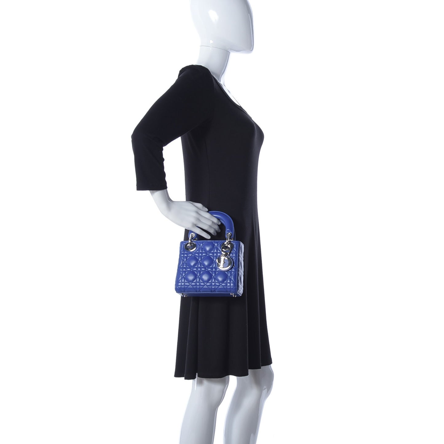 Lambskin Cannage Mini Lady Dior Blue