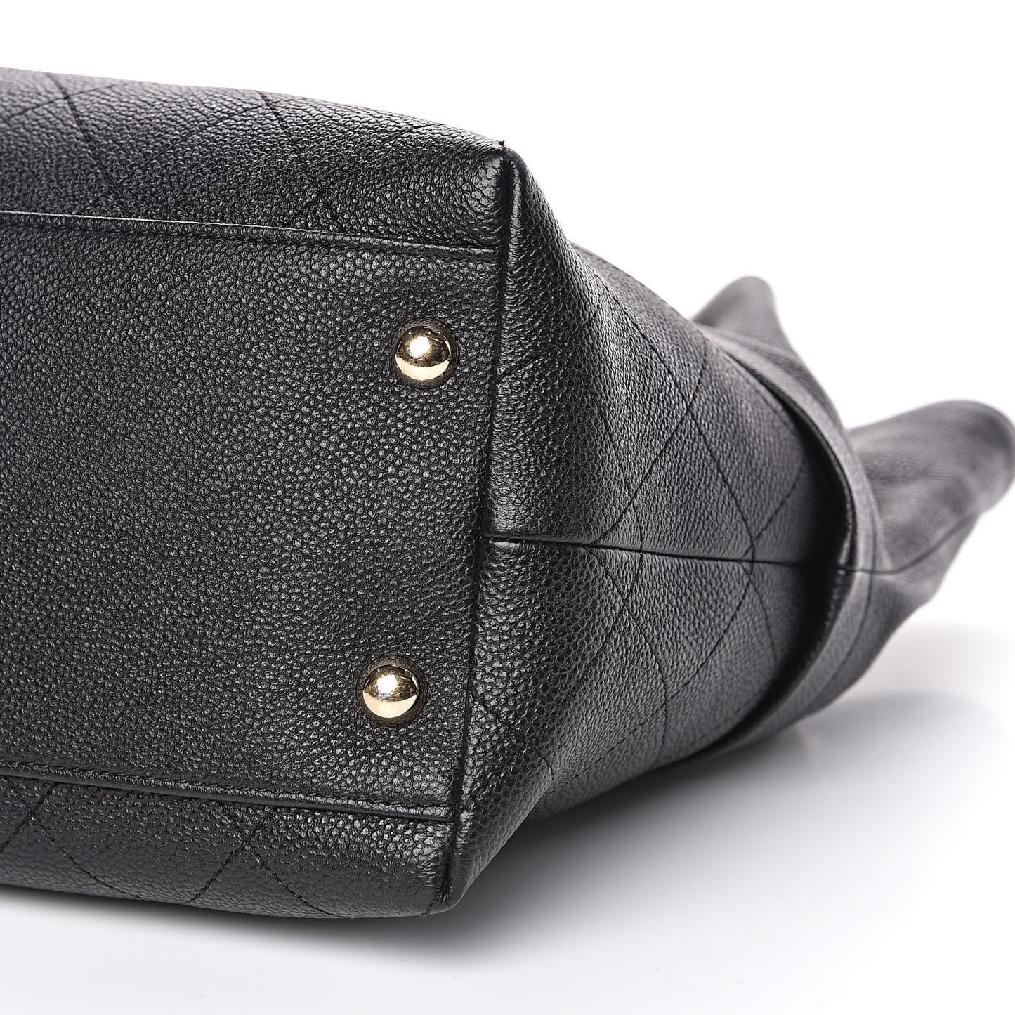 Crumpled Grained Calfskin Zip and Carry Shopping Tote Black