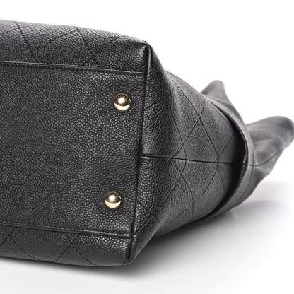 Chanel Crumpled Grained Calfskin Zip and Carry Shopping Tote Black 9 of 10