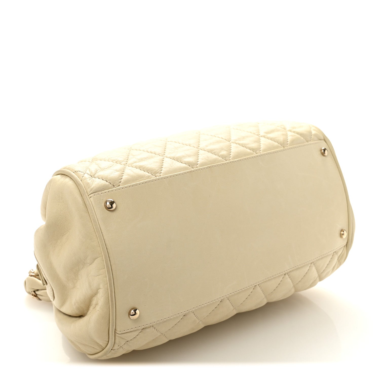 Chanel Distressed Lambskin Lady Braid Bowler Ivory 4 of 11