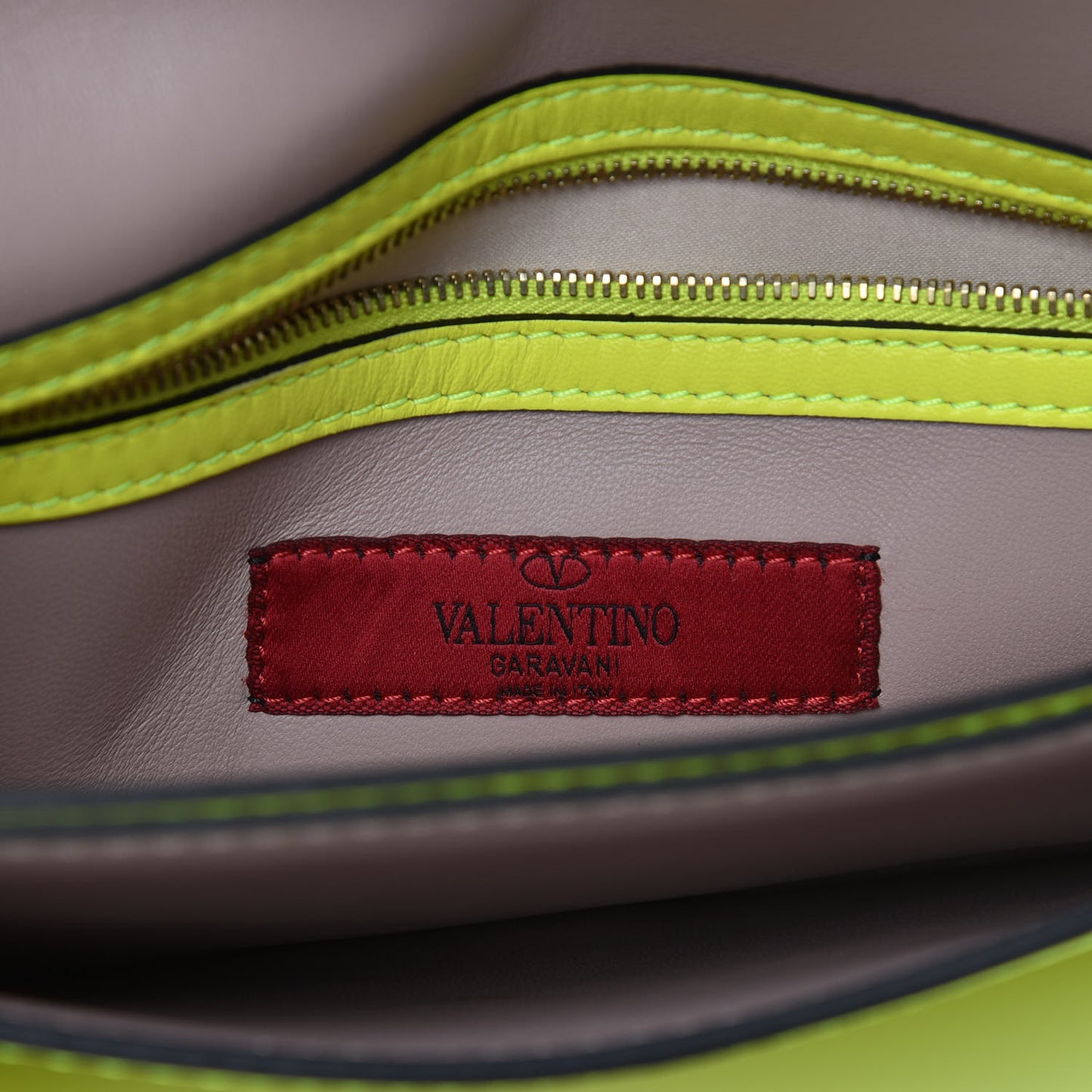 Nappa Rockstud Wristlet Clutch Yellow Fluo