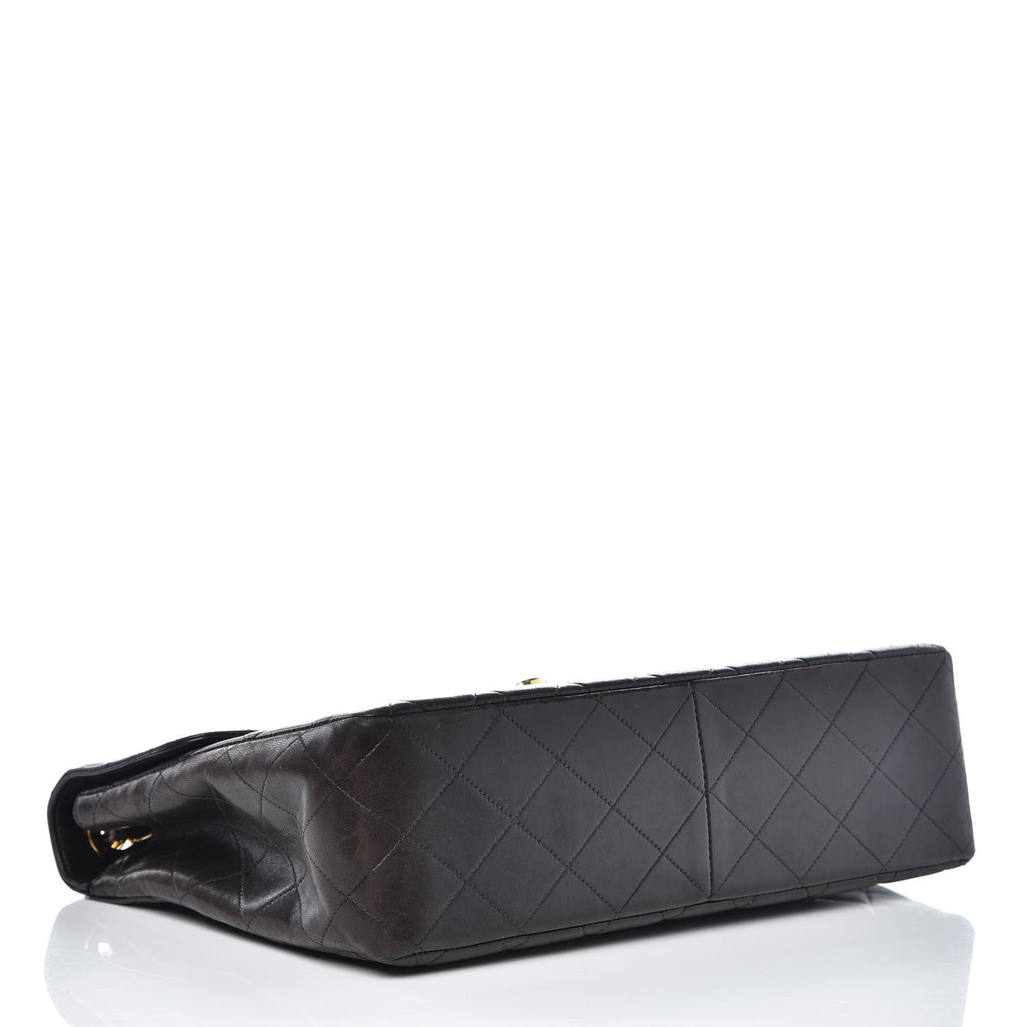 Lambskin Quilted Jumbo Single Flap Black