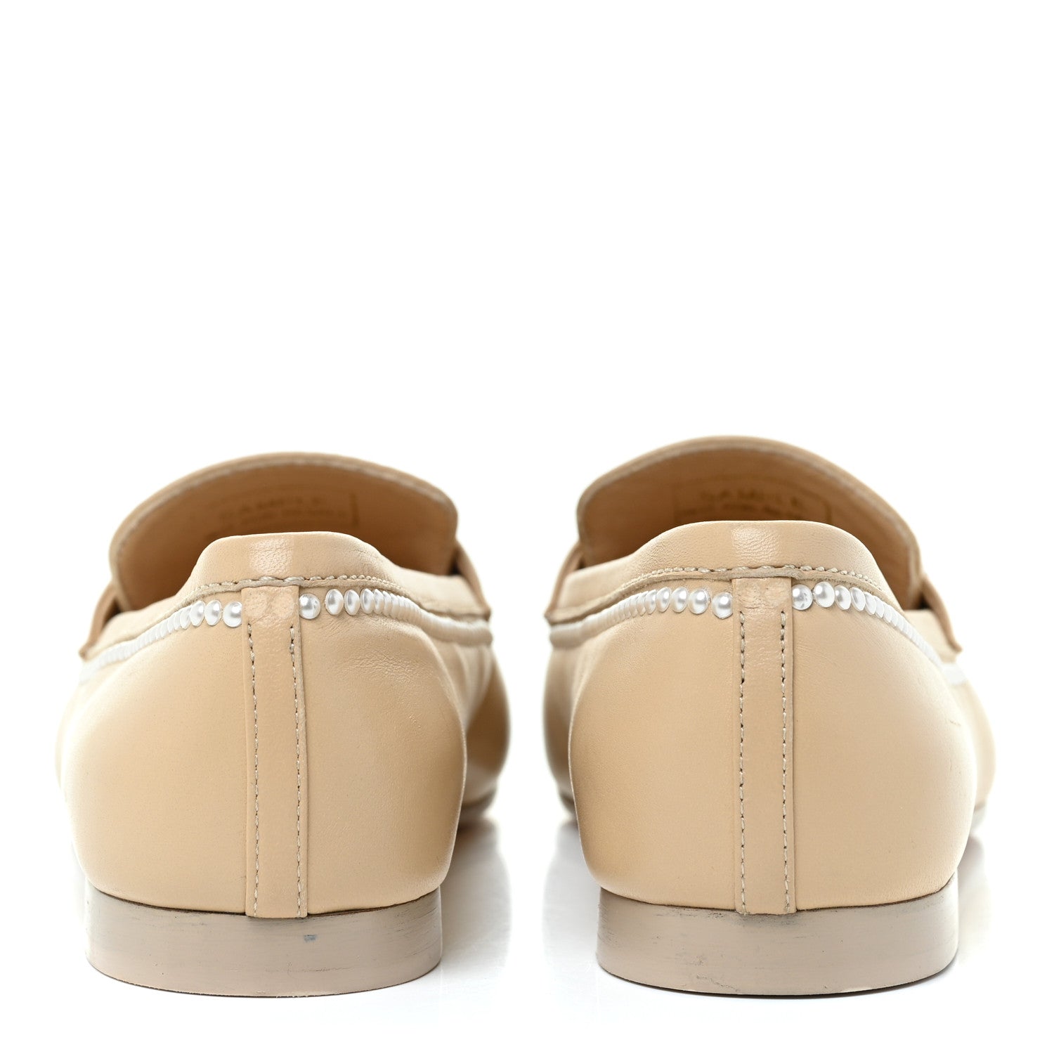 Chanel Calfskin Pearl CC Loafers 38 Beige 4 of 16