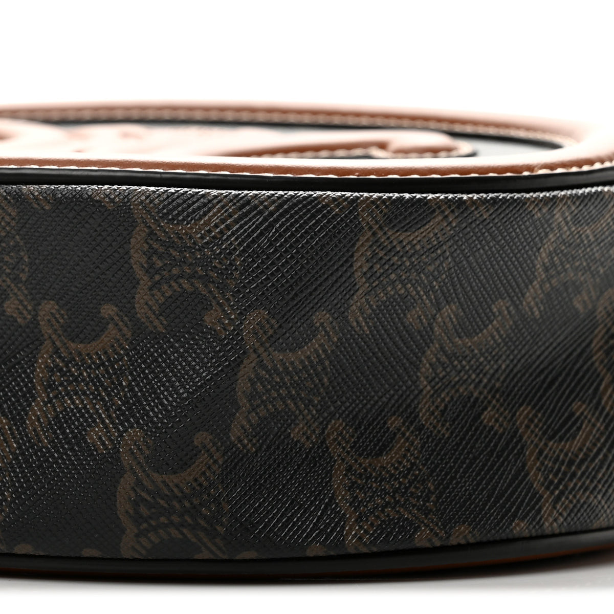 Celine Canvas Calfskin Cuir Triomphe Oval Purse Crossbody Tan 11 of 12