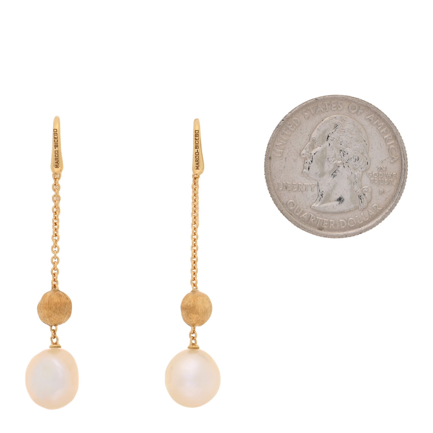 Marco Bicego 18K Yellow Gold Cultured Pearl Drop Earrings 2 of 4