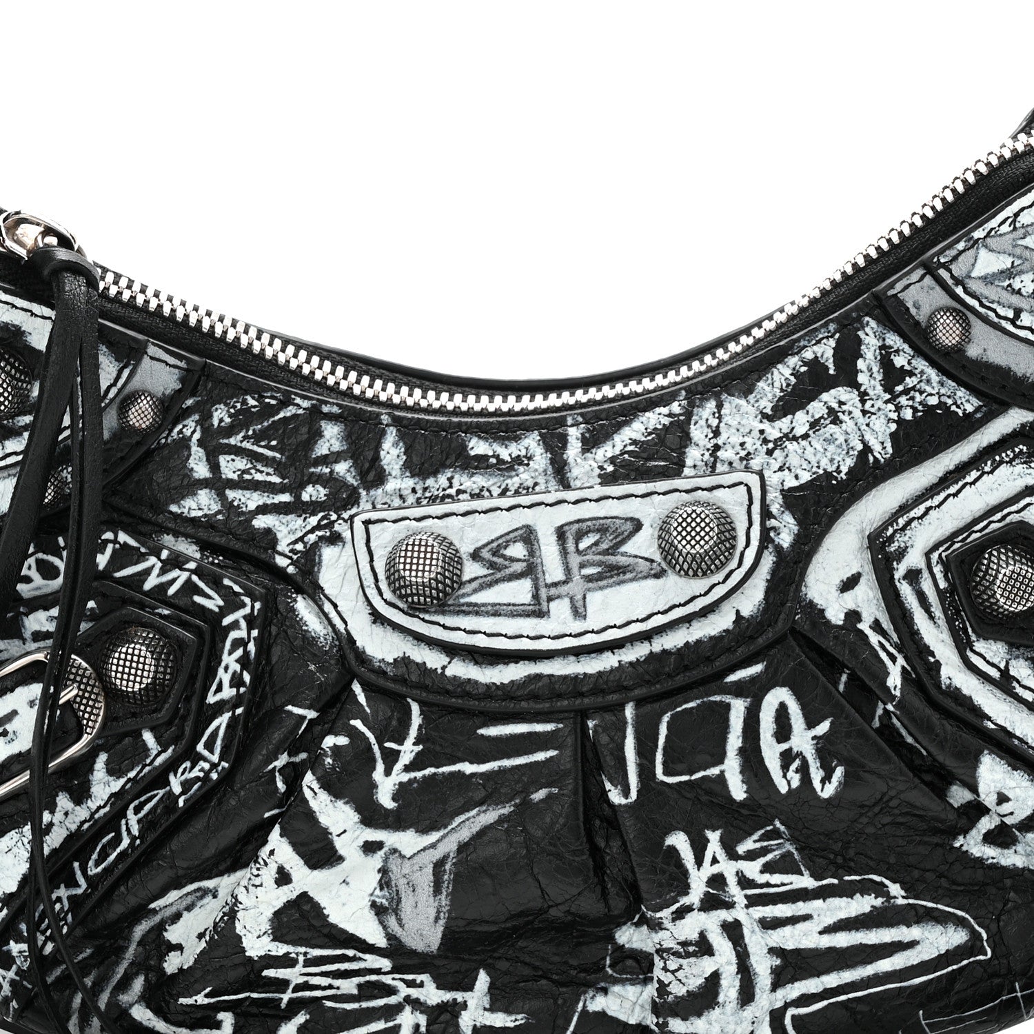 Balenciaga Agneau Arena Graffiti Le Cagole Shoulder Bag XS Black 9 of 11