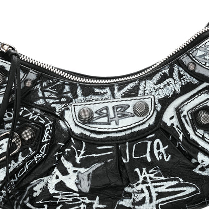 Balenciaga Agneau Arena Graffiti Le Cagole Shoulder Bag XS Black 9 of 11