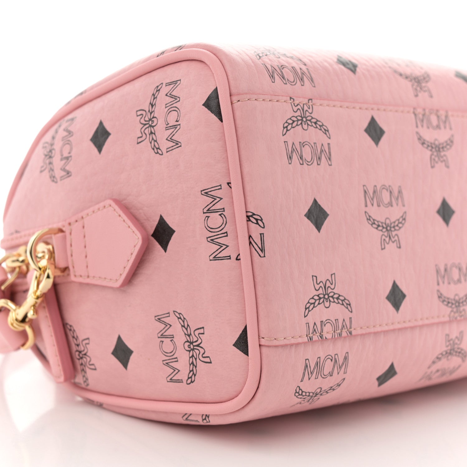 MCM Visetos Small Ella Boston Bag Soft Pink 9 of 10