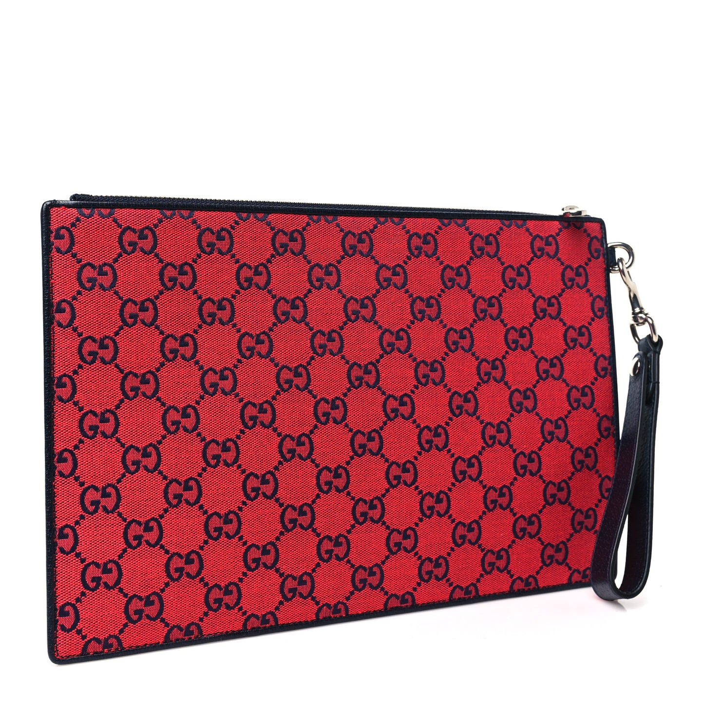 Monogram Multicolor Retro Interlocking G Wristlet Pouch Red Blue