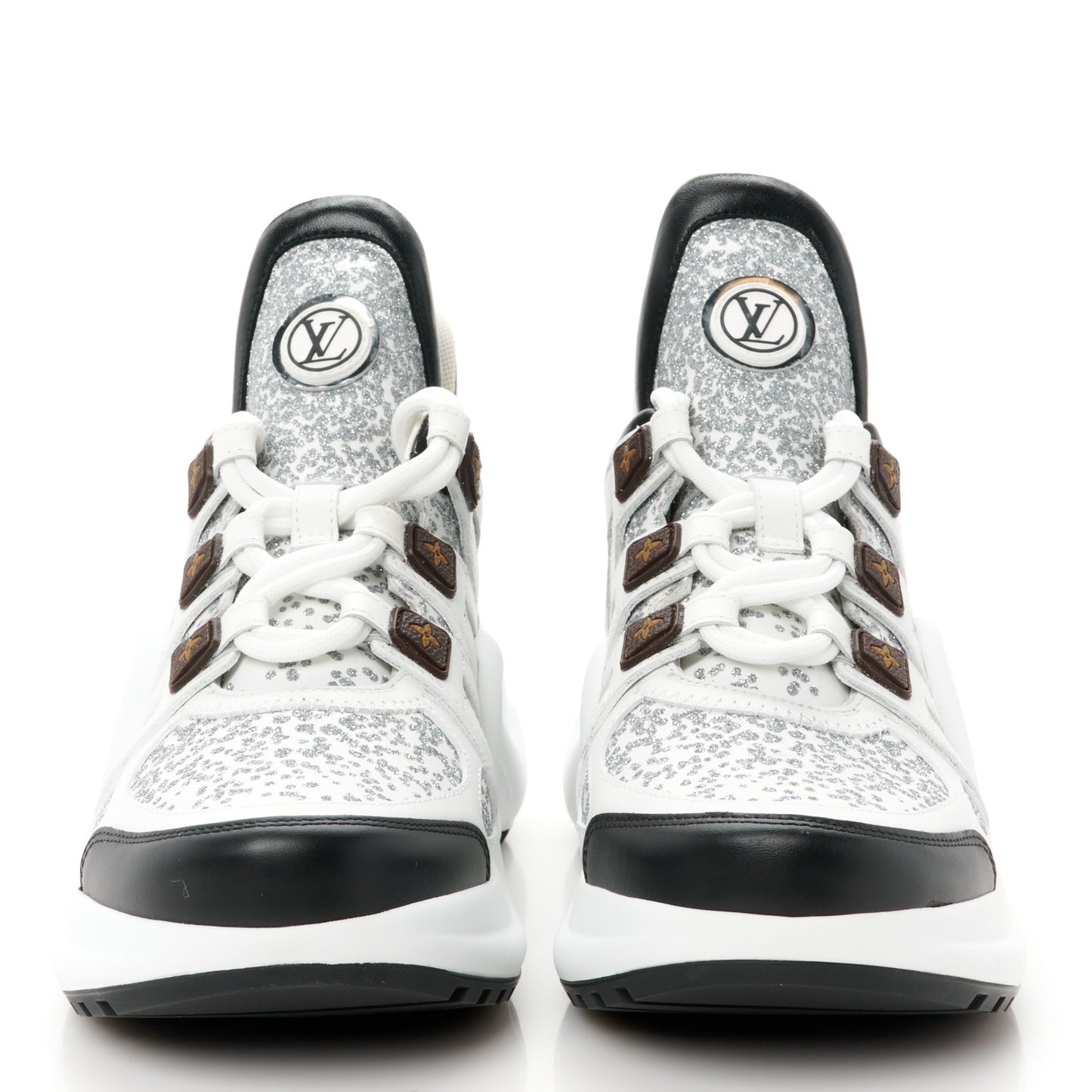 Calfskin Glitter LV Archlight Sneaker 38 White