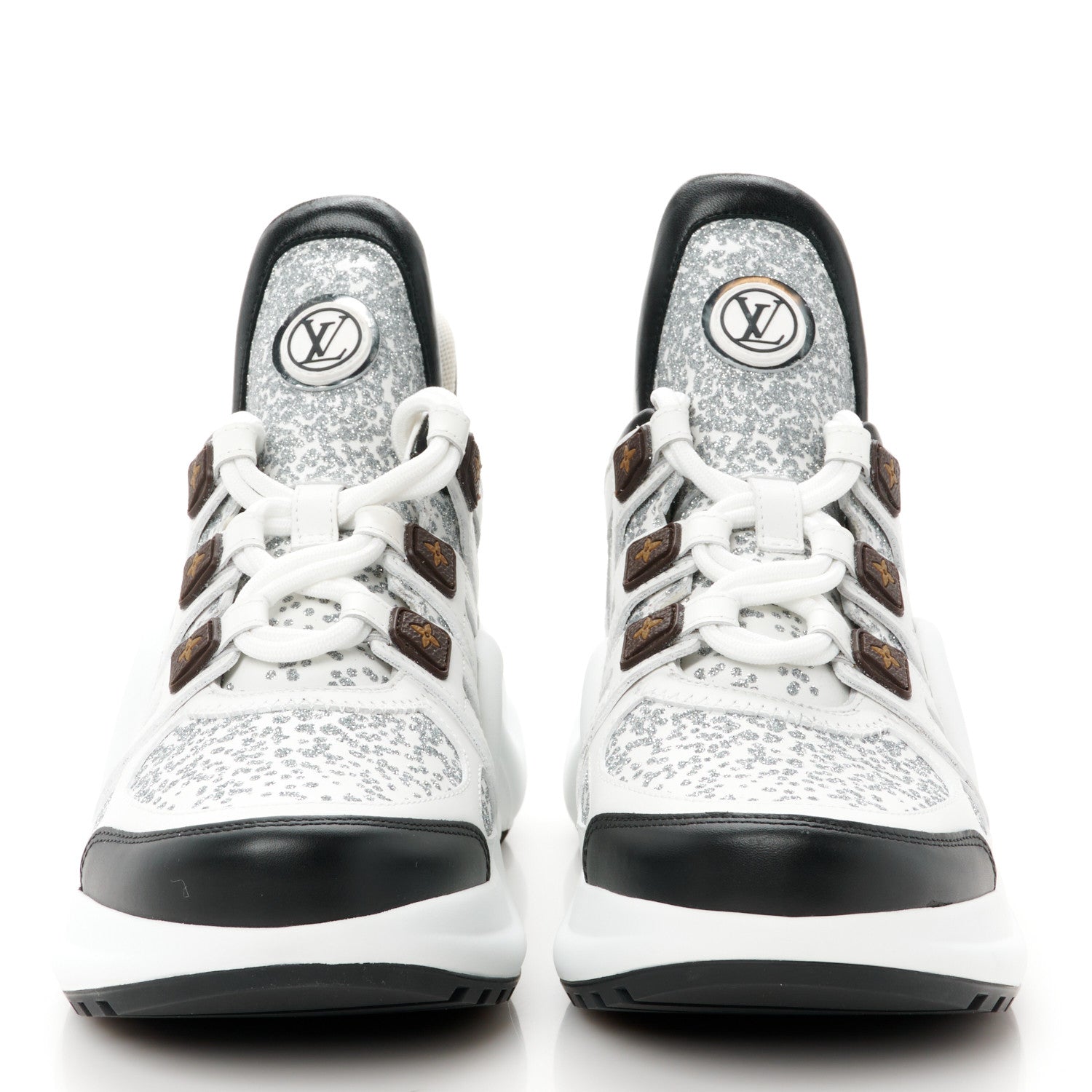 Louis Vuitton Calfskin Glitter LV Archlight Sneaker 38 White 2 of 10