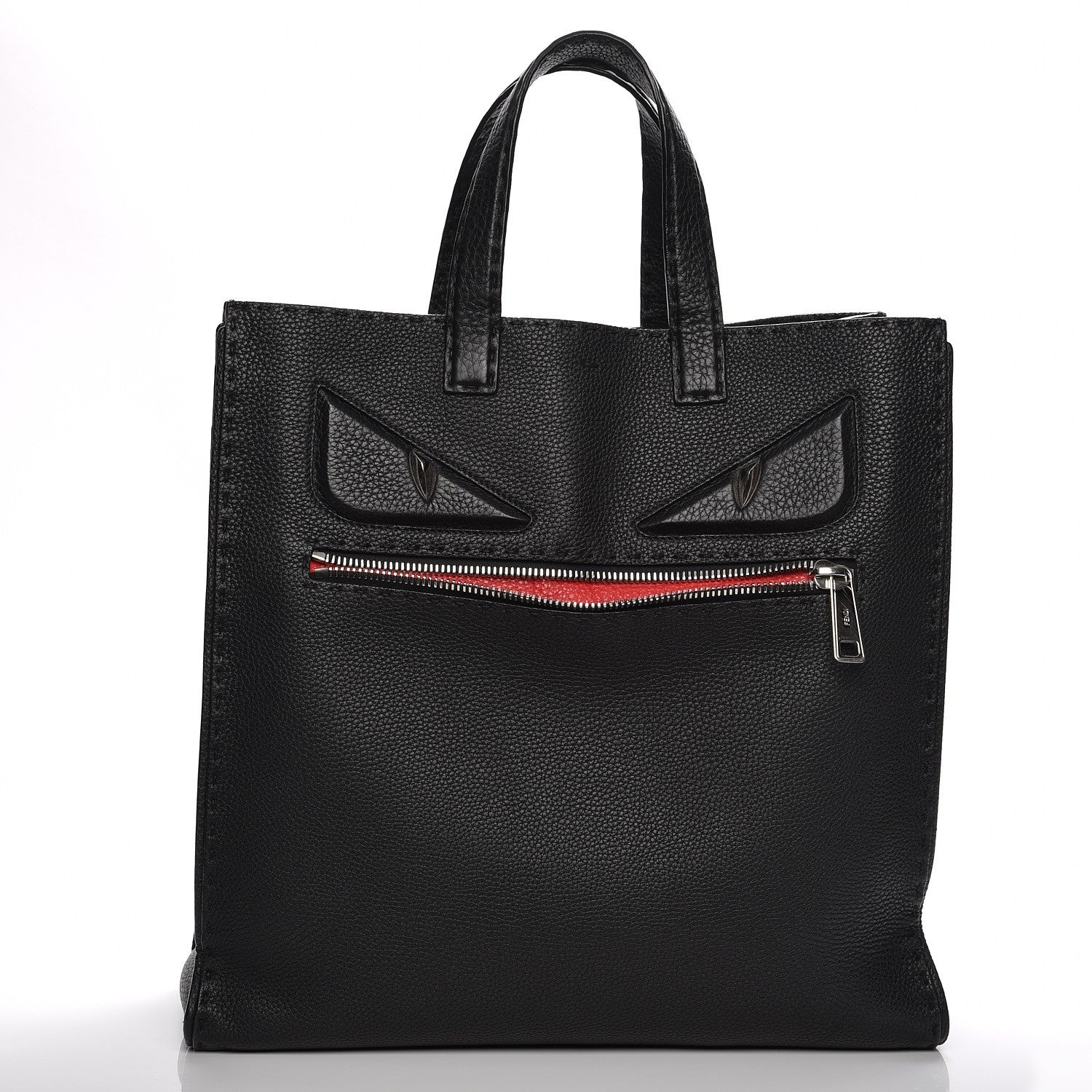 Fendi Cuoio Romano Selleria Monster Eyes Tote Black 3 of 8