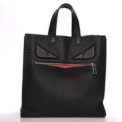 Fendi Cuoio Romano Selleria Monster Eyes Tote Black 3 of 8