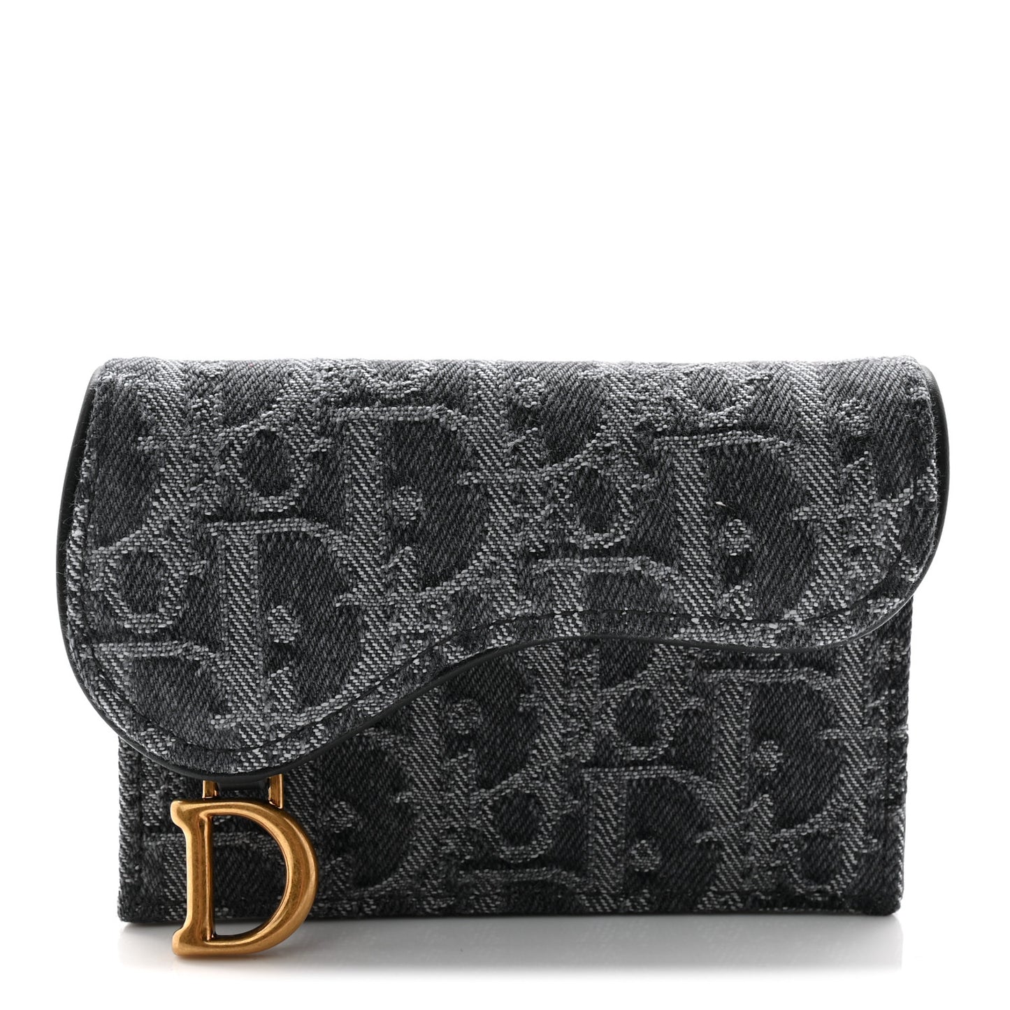 Oblique Saddle Bloom Card Holder Grey