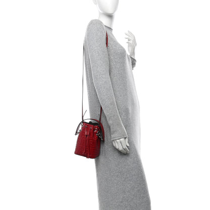 Fendi Vitello Liberty F is Fendi FF 1974 Embossed Mini Mon Tresor Bucket Bag Fragola 2 of 11