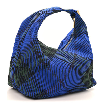 Burberry Canvas Knitted Check Peg Medium Duffle Bag Knight 3 of 11