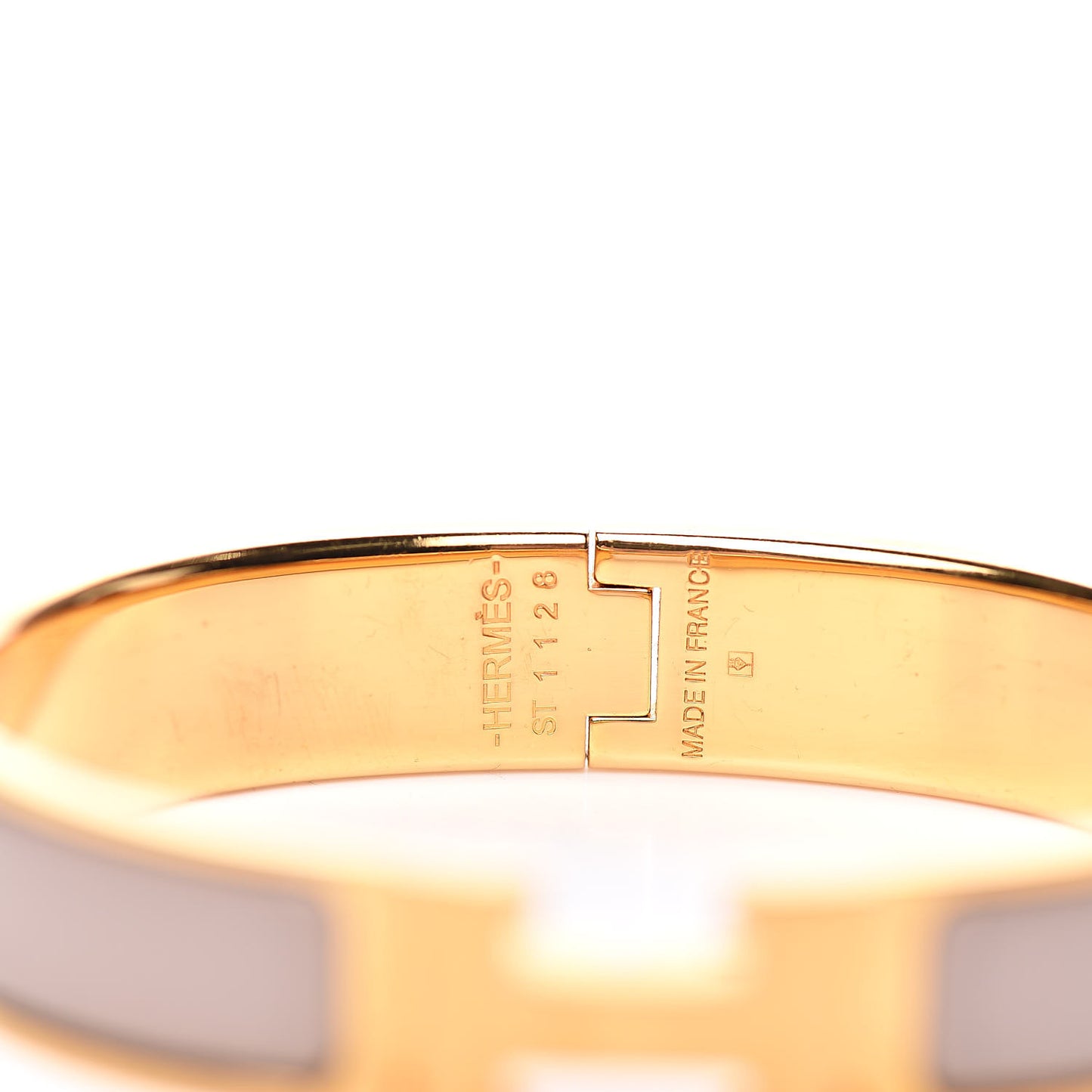 Enamel Clic Clac H Narrow Bracelet PM Marron Glace