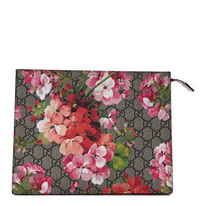 Gucci GG Supreme Monogram Blooms Large Cosmetic Case Beige Multicolor Dry Rose 1 of 10