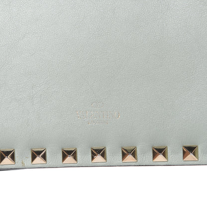 Valentino Garavani Calfskin Rockstud Wallet on Chain Water Green 10 of 15