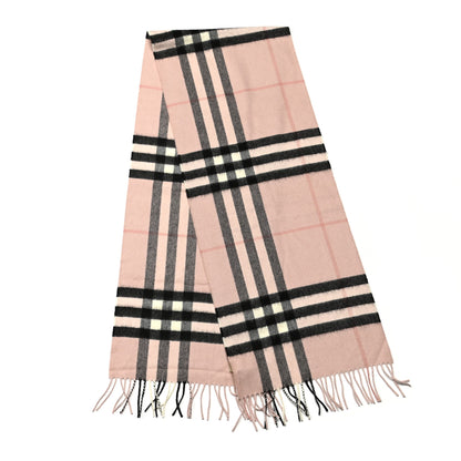 Burberry Cashmere Giant Heritage Check Fringe Scarf Ash Rose 2 of 4