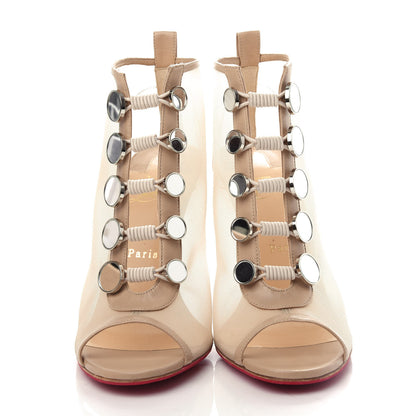 Christian Louboutin Mesh Nappa Marikate 100 Ankle Boots 40.5 Nude 5 of 10