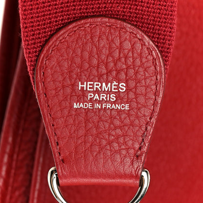 Hermes Taurillon Clemence Evelyne III PM Rouge Grenat 8 of 11