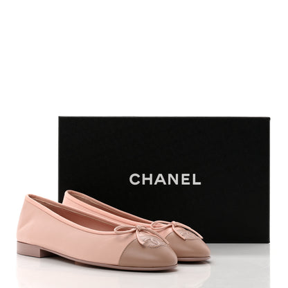 Chanel Lambskin Cap Toe CC Ballerina Flats 37.5 9 of 9
