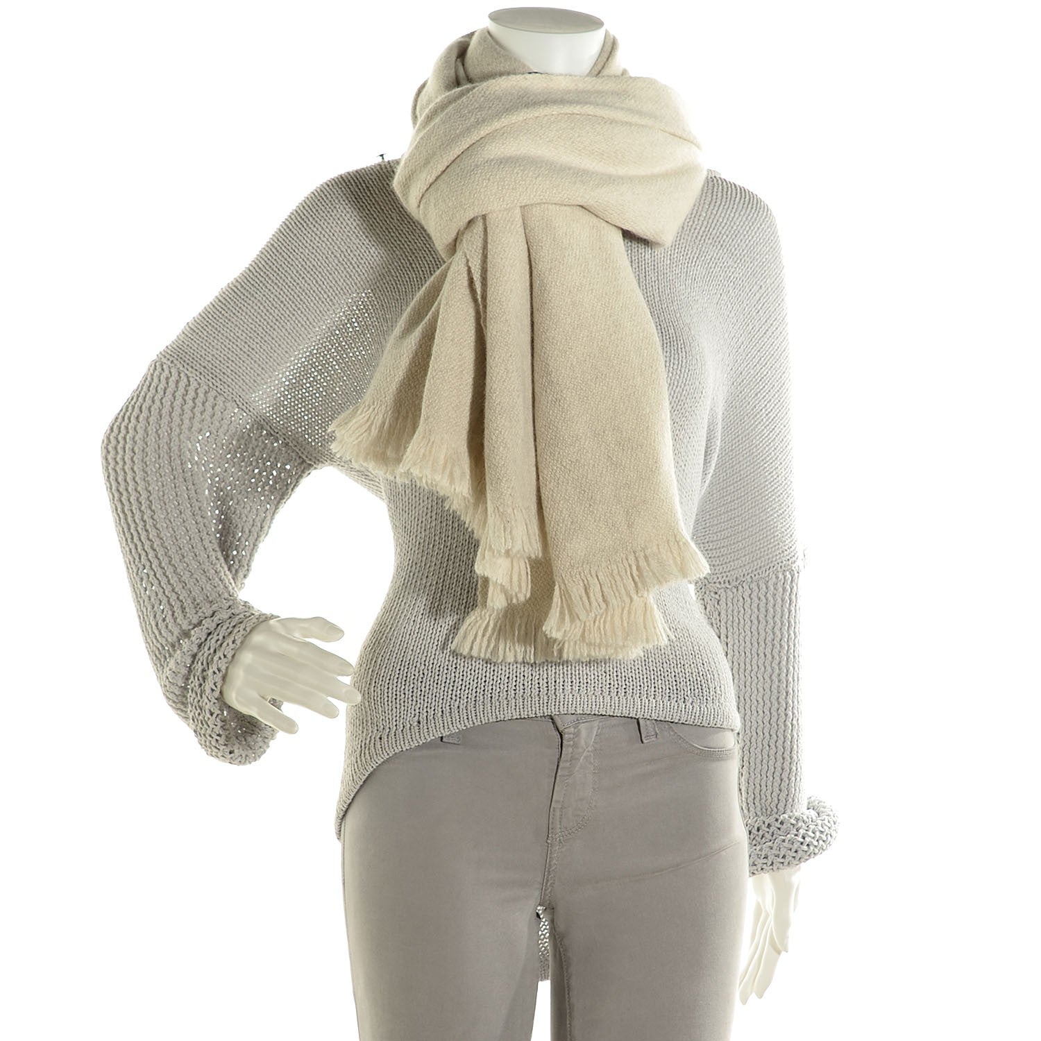 Hermes Wool Toit du Monde Stole Snow 2 of 6