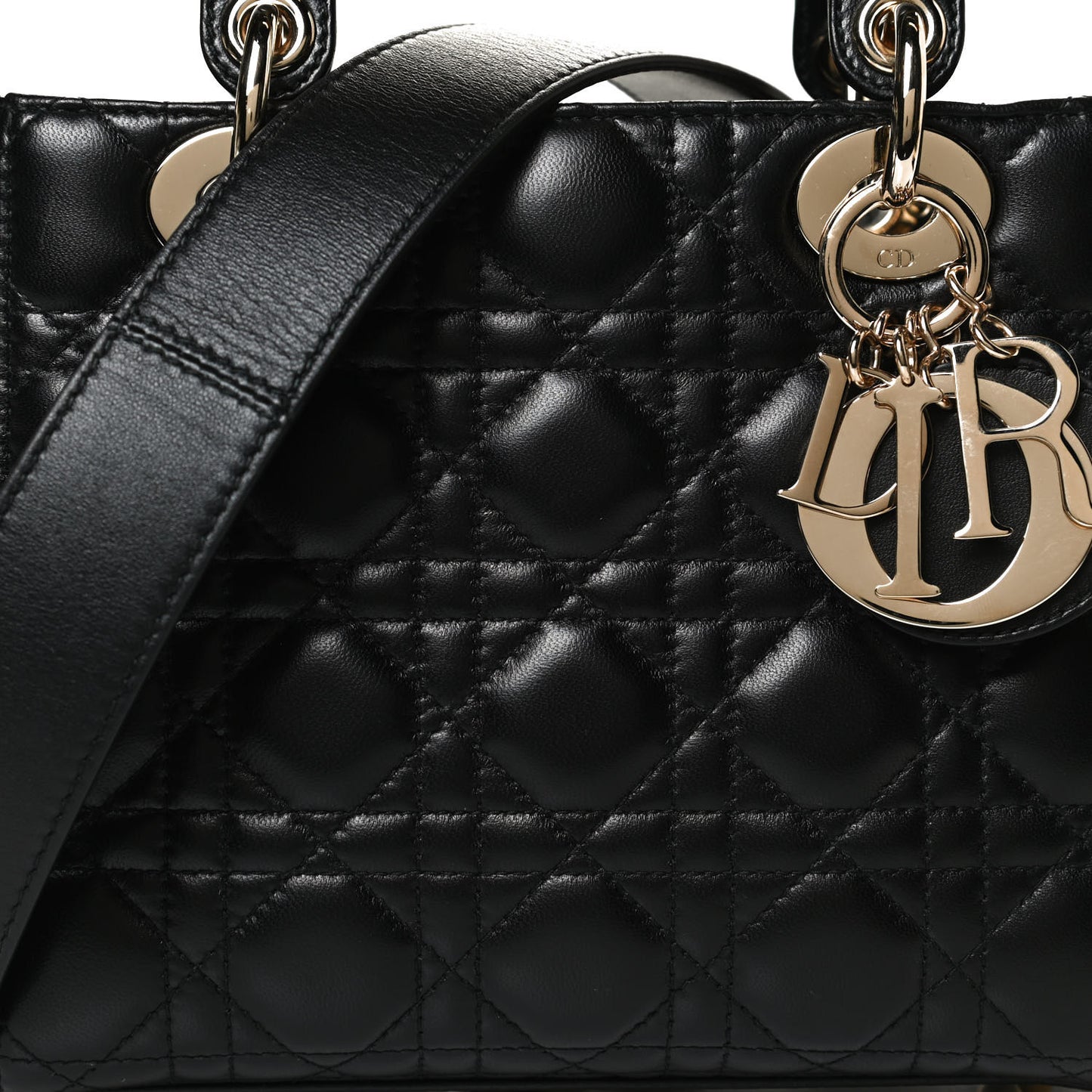 Lambskin Cannage Small Lucky Badges My Lady Dior Black