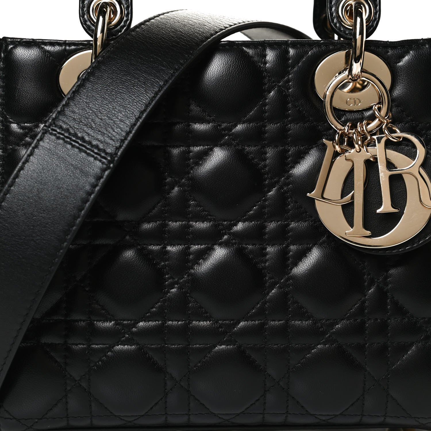 Christian Dior Lambskin Cannage Small Lucky Badges My Lady Dior Black 11 of 11