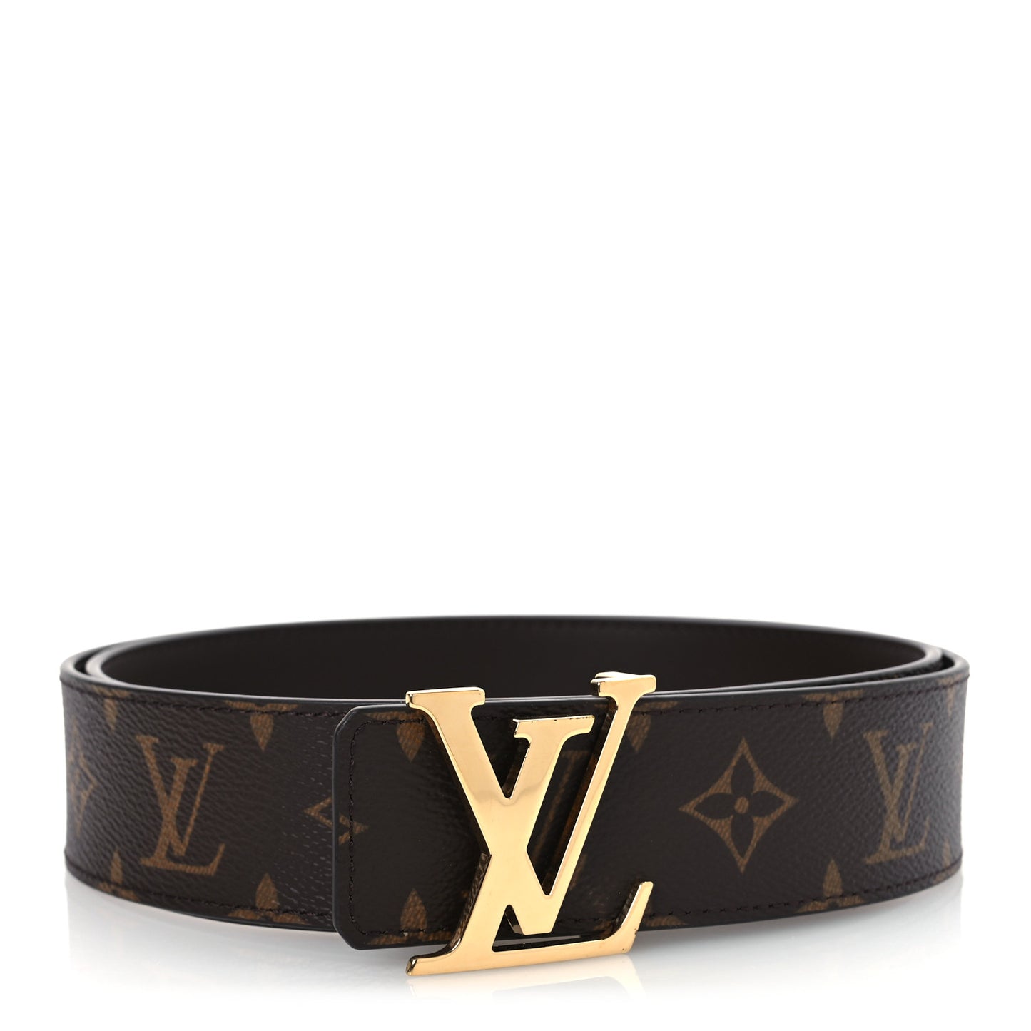 Calfskin Monogram 40mm LV Initiales Reversible Belt 100 40 Brown