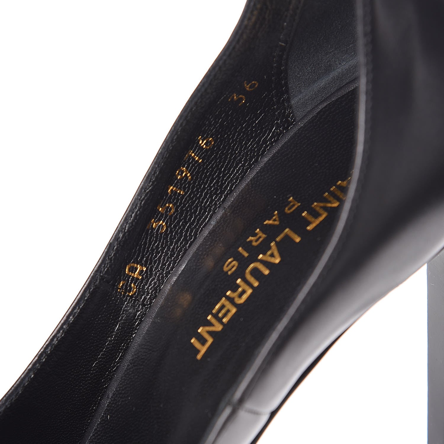 Saint Laurent Seta Calfskin Astra Paris 105 Ankle Strap Pumps 36 Black 10 of 12