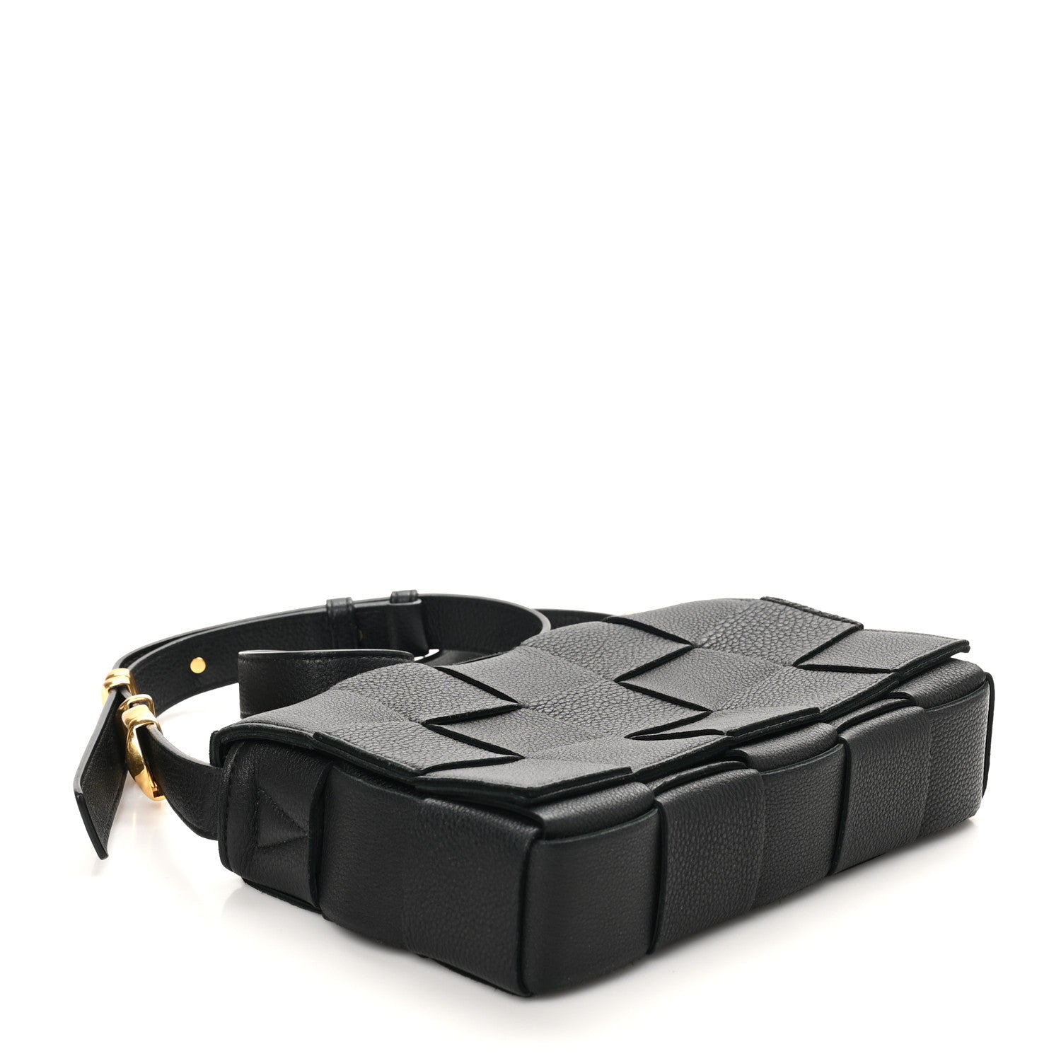 Bottega Veneta Grained Calfskin Maxi Intrecciato Cassette Crossbody Bag Black 4 of 9
