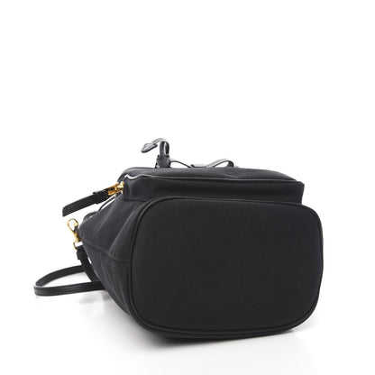 Prada Jacquard Logo Mini Bucket Crossbody Bag Black 3 of 9