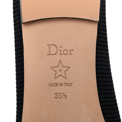 Christian Dior Fabric Ribbon Embroidered J'Adior Ballet Flats 38.5 Black 6 of 11