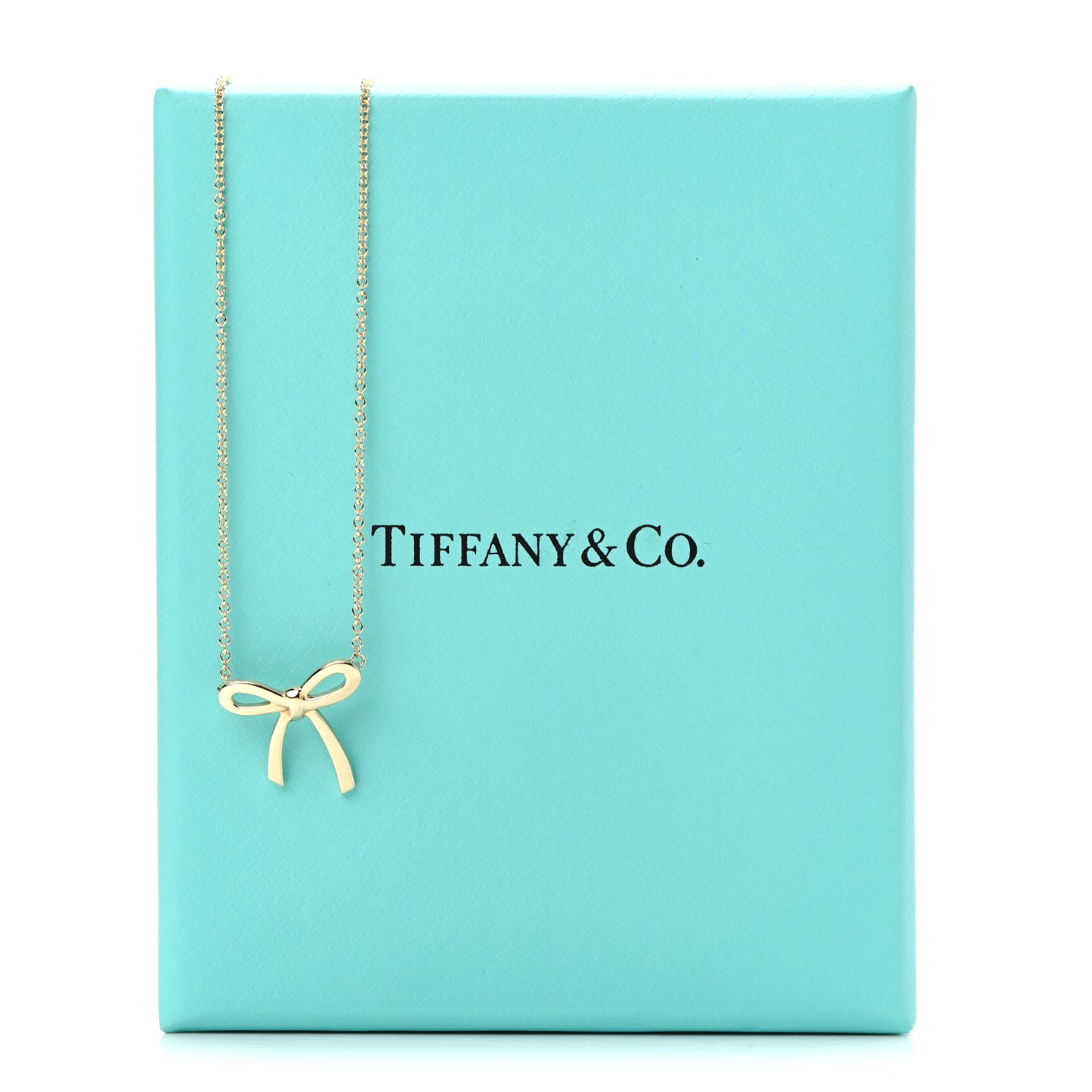 18K Yellow Gold Mini Bow Pendant Necklace