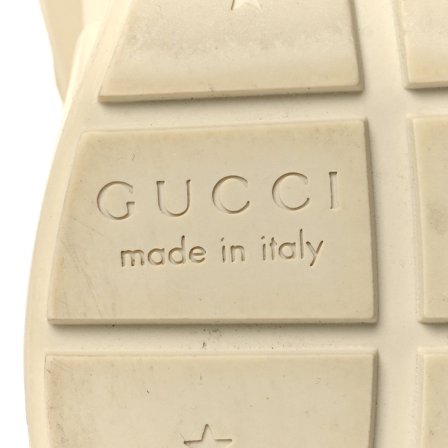 Gucci Calfskin Logo Womens Rhyton Sneakers 37.5 Ivory 7 of 9