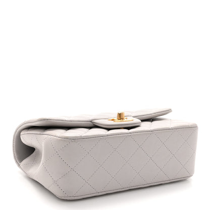 Chanel Lambskin Quilted Mini Top Handle Rectangular Flap Grey 4 of 10