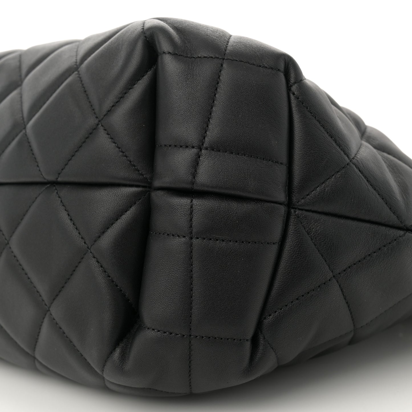 Lambskin Quilted CC Dweller Drawstring Tote Black