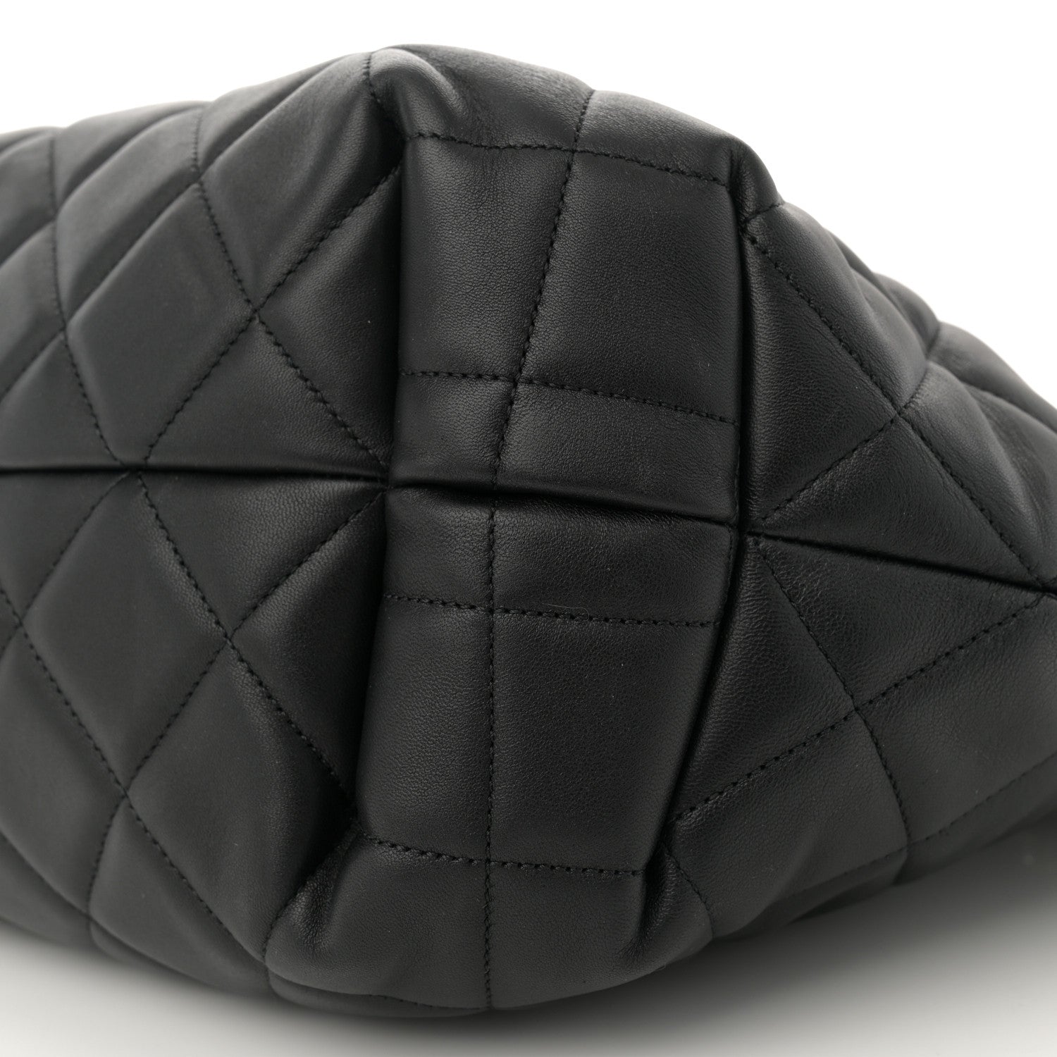 Chanel Lambskin Quilted CC Dweller Drawstring Tote Black 10 of 10