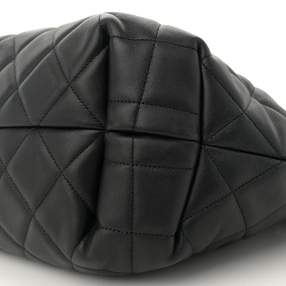 Chanel Lambskin Quilted CC Dweller Drawstring Tote Black 10 of 10