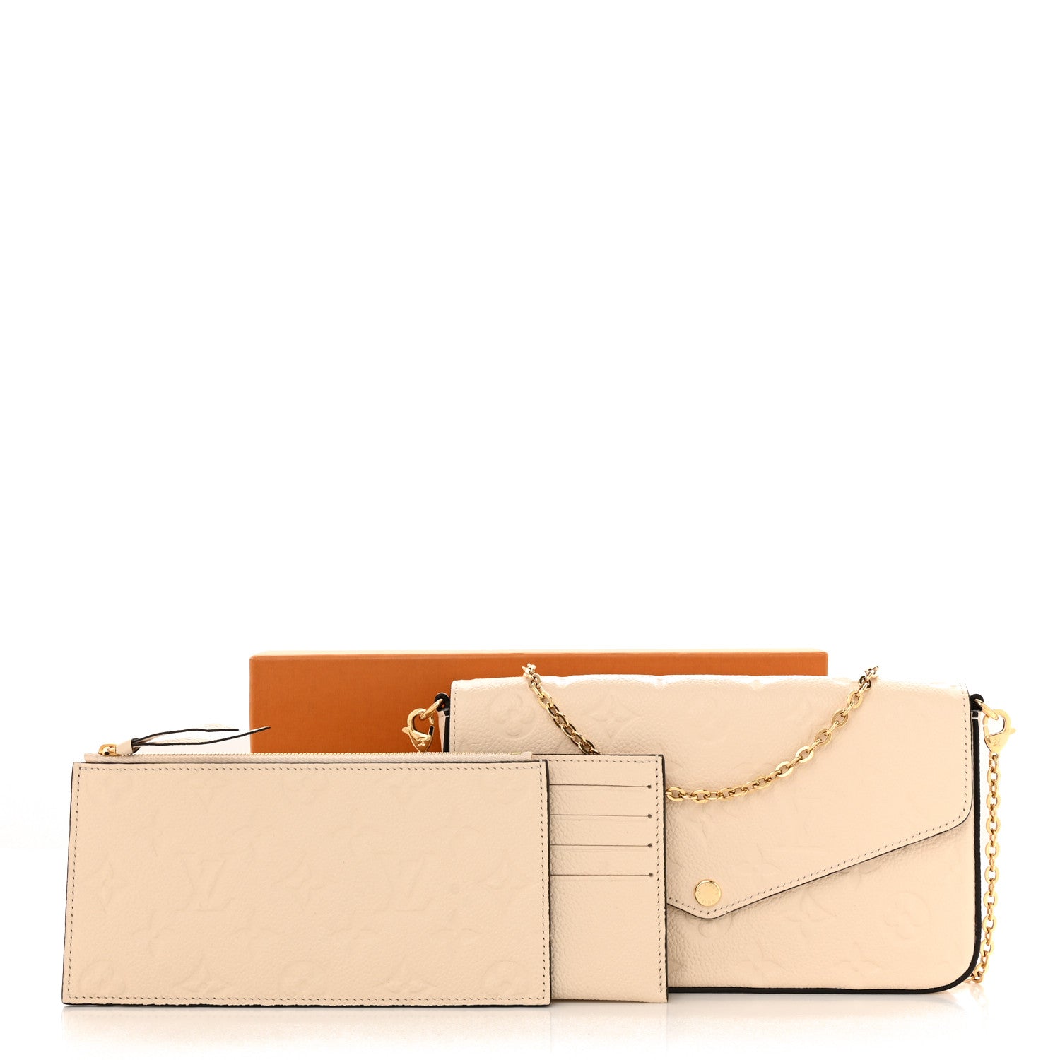 Louis Vuitton Empreinte Pochette Felicie Chain Wallet Cream 11 of 11
