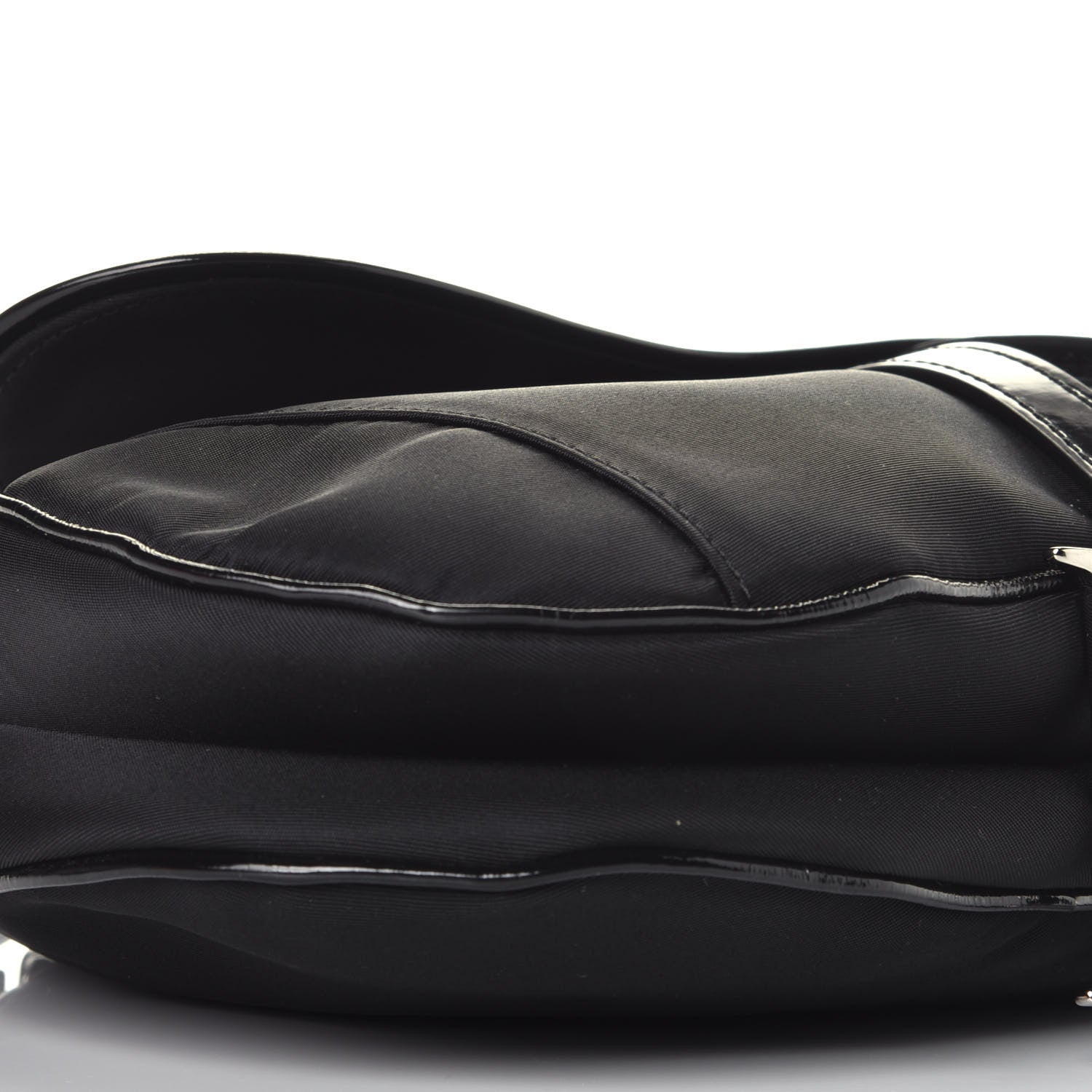 Christian Dior Canvas Patent Calfskin Saddle Bag Black 7 of 8