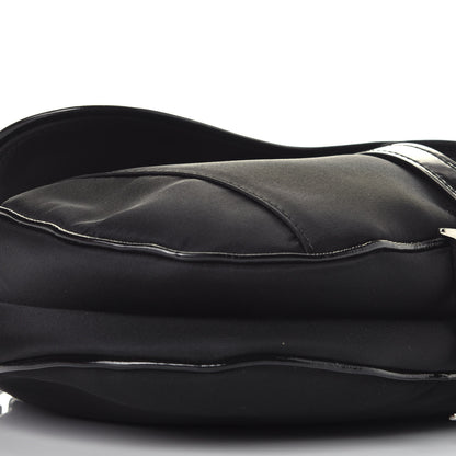 Christian Dior Canvas Patent Calfskin Saddle Bag Black 7 of 8