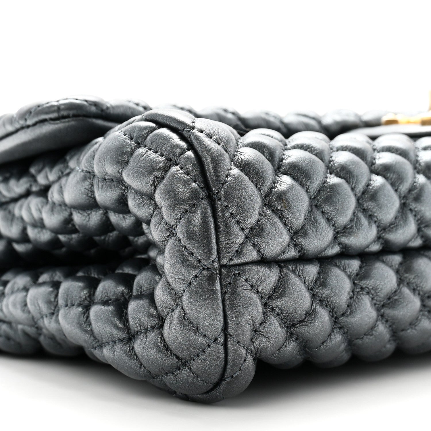 Chanel Metallic Calfskin Micro Quilted Small Flap Blue 10 of 11