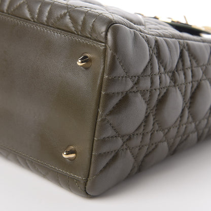 Christian Dior Lambskin Cannage Medium Lady Dior Olive Green 7 of 9