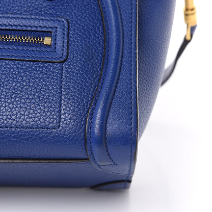 Celine Drummed Calfskin Nano Luggage Indigo 10 of 15