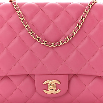 Chanel Lambskin Quilted Clutch With Chain Flap Pink 8 of 10